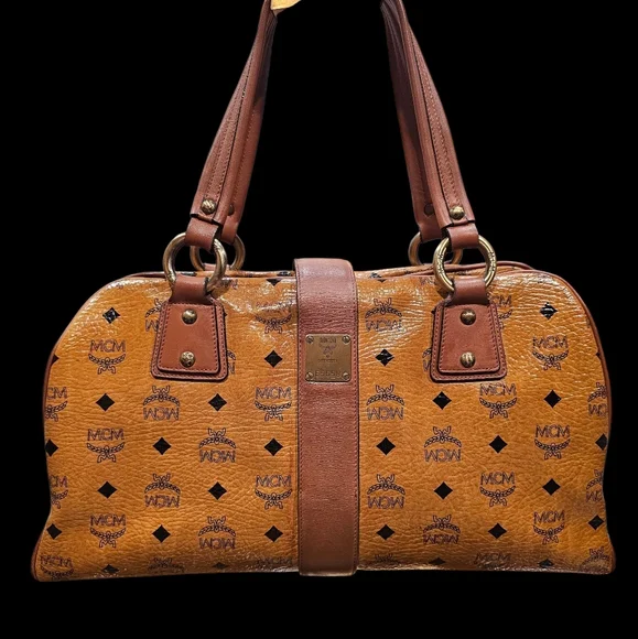 MCM Vintage Visetos Printed Shoulder Bag - Cognac - Picture 4 of 10